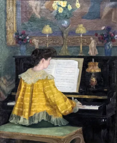 Jeune femme au piano