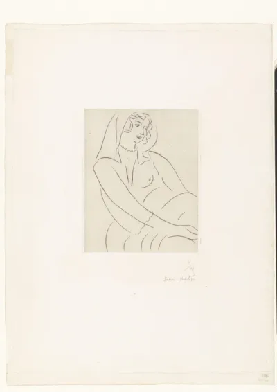 Jeune femme, voile sur la tête