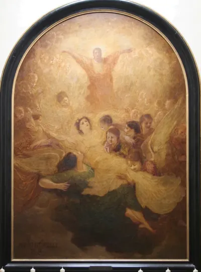 jeune morte emportée par des anges