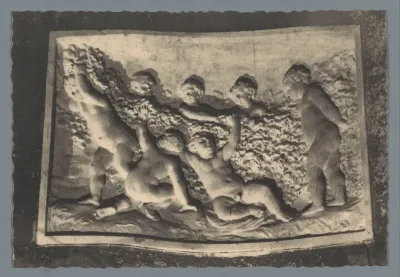 Jeunes maraudeurs, Bas-relief sculpté dans la craie