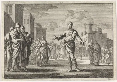Jezus, Ananus´ zoon, trekt door de straten van Jeruzalem