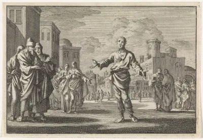 Jezus, Ananus´ zoon, trekt door de straten van Jeruzalem