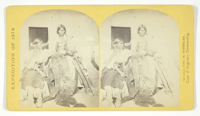 Jicarilla Apache Brave and Squaw, lately wedded. Abiquiu Agency, New Mexico