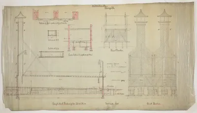 J.M. Brunswick and Balke Company Lumber Dryer, Chicago, Illinois, Elevation and Section