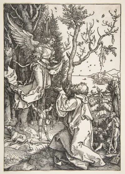 Joachim and the Angel, from "The Life of the Virgin"