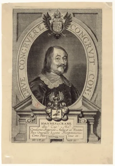 Joannes de Crane [...] consiliarius imperialis [...] comes Palatinus etc. Anselmus van Hulle pinxit. Mattheus Barrekens sculpsit