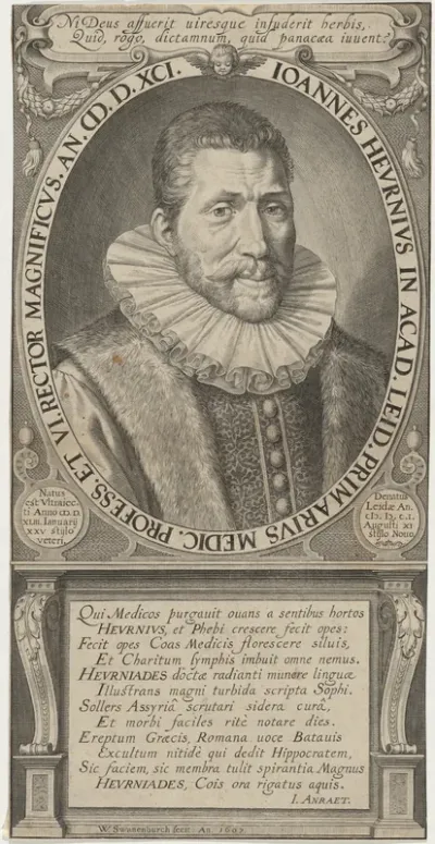 Joannes Heurnius, Medical Professor and Rector of Academy at Leyden
