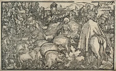 Job. Woodcut attributed to the Petrarch Master, 1539