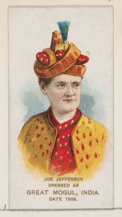 Joe Jefferson Dressed as a Great Mogul, India, in 1508, from the set Actors and Actresses, First Series (N70) for Duke brand cigarettes