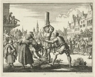 Johan Knel op de brandstapel in Londen, 1550
