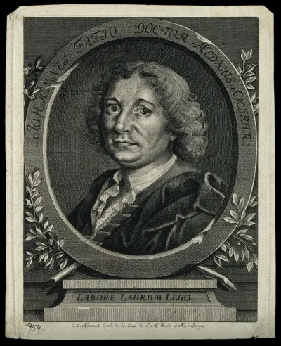 Johann Fatio. Line engraving by G. D. Heumann