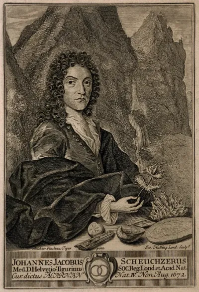 Johann Jacob Scheuchzer, holding a thistle