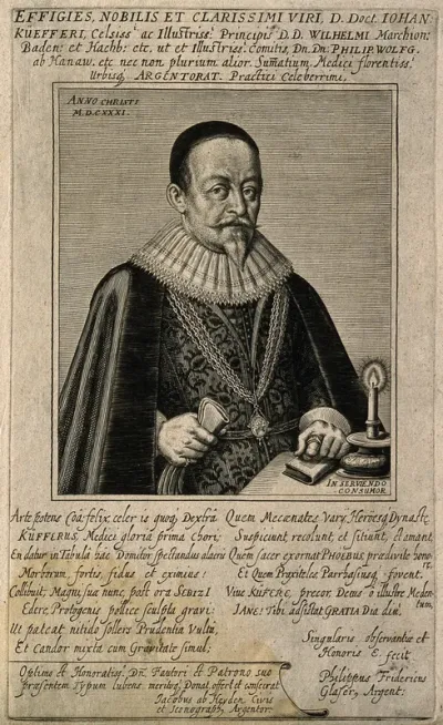 Johann Kueffer. Line engraving by J. van der Heyden, 1631