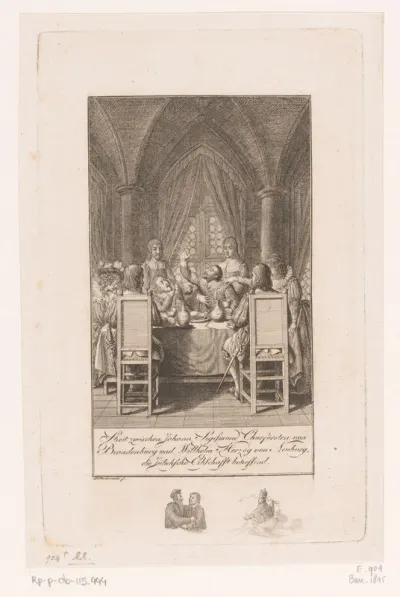 Johann Sigismund en Wolfgang Wilhelm in conflict aan tafel