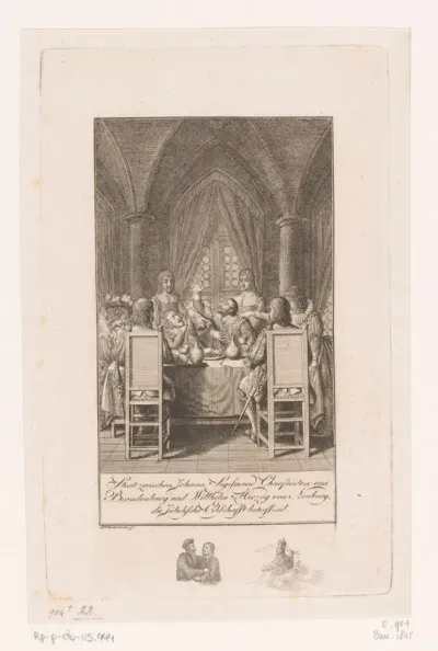 Johann Sigismund en Wolfgang Wilhelm in conflict aan tafel