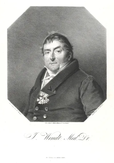 Johann Wendt. Lithograph by F. Jentzen, 183-, after F. Krüger