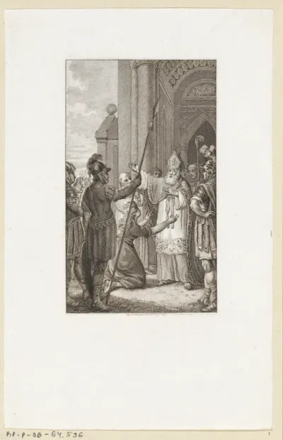 Johannes Chrysostomos geeft zich over aan soldaten