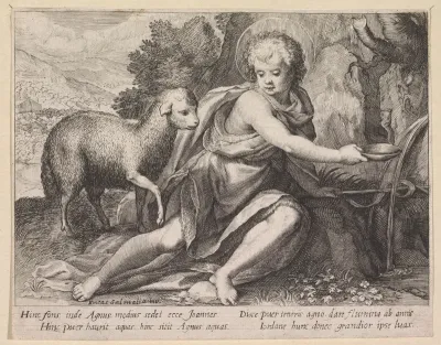 Johannes de Doper als jongeling bij een bron