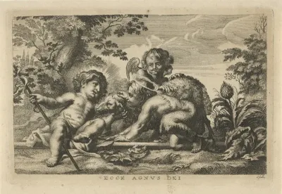 Johannes de Doper en het Christuskind met lam en engel