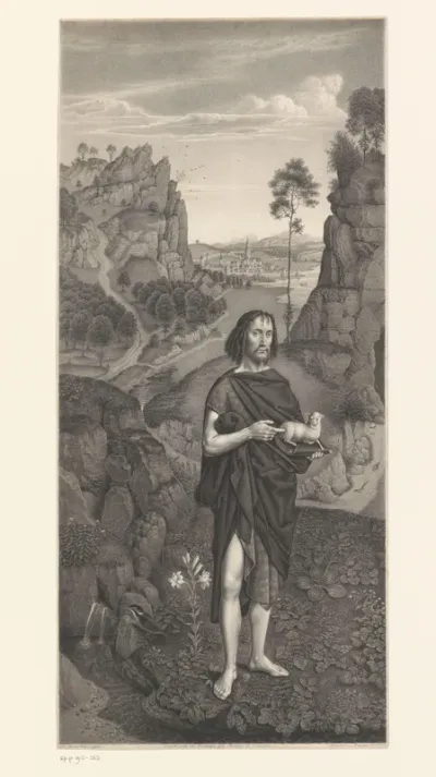 Johannes de Doper met lam in een landschap