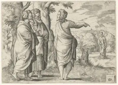 Johannes de Doper wijzend naar Christus