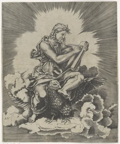 Johannes de Evangelist schrijvend