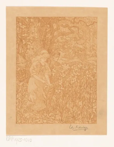 Johannes en Robinetta in een veld met bloemen