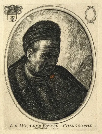 Johannes Faust. Etching after Rembrandt