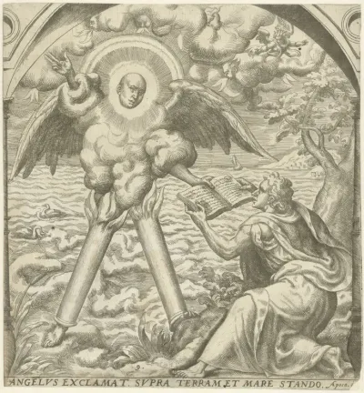 Johannes ontvangt het heilig geschrift van een engel
