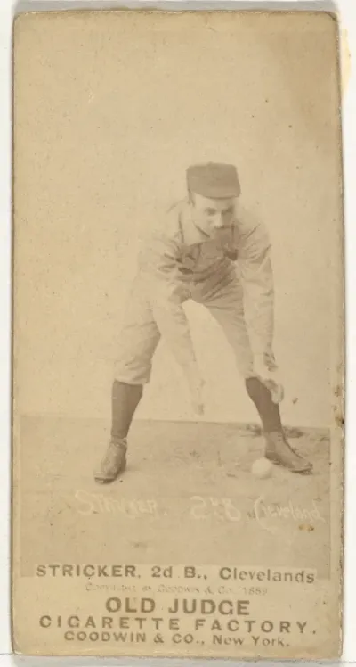 John A. "Cub" Stricker, 2nd Base, Cleveland, from the Old Judge series (N172) for Old Judge Cigarettes