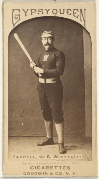 John A. "Jack" Farrell, 2nd Base, Washington Nationals, from the Old Judge series (N172) for Old Judge and Gypsy Queen Cigarettes