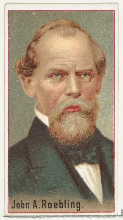 John A. Roebling, printer's sample for the World's Inventors souvenir album (A25) for Allen & Ginter Cigarettes