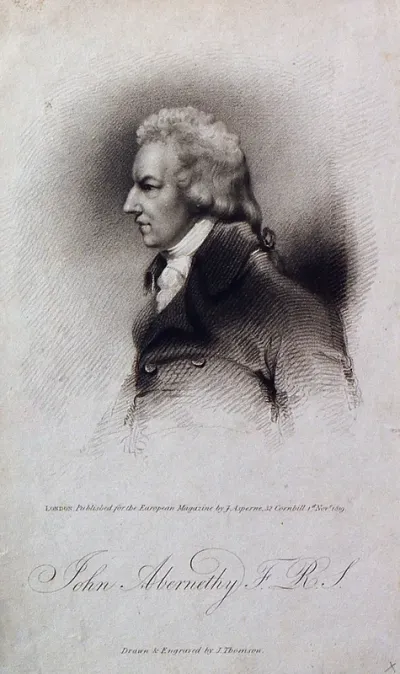 John Abernethy. Stipple engraving by J. Thomson after J. Partridge, 1819