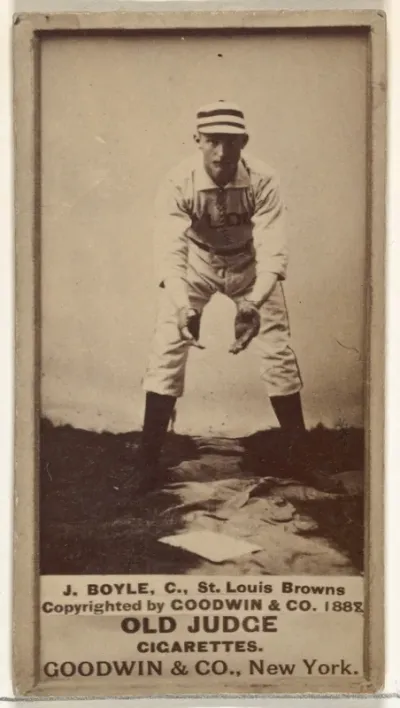 John Anthony "Honest John" Boyle, Catcher, St. Louis Browns, from the Old Judge series (N172) for Old Judge Cigarettes