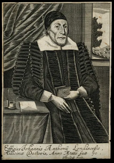 John Anthony. Line engraving by T. Cross, 1656