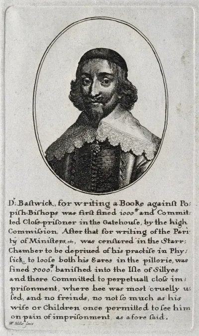 John Bastwick. Etching by W. Hollar