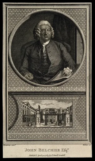 John Belchier. Line engraving by A. Walker after O. Humphry