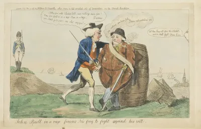 John Bull boos op de terughoudendheid van de Hollander om te vechten, 1793