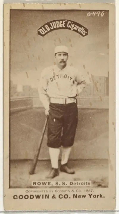 John Charles "Jack" Rowe, Shortstop, Detroit Wolverines, from the Old Judge series (N172) for Old Judge Cigarettes