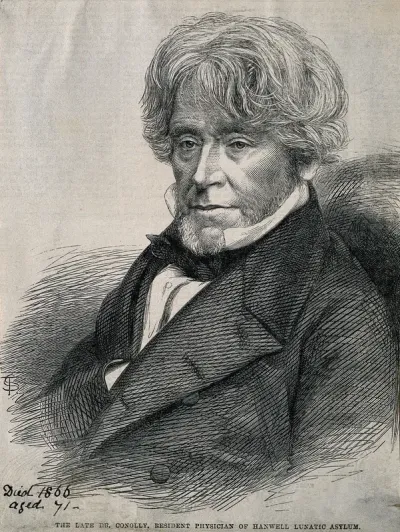 John Conolly. Wood engraving after T.D. Scott, 1866