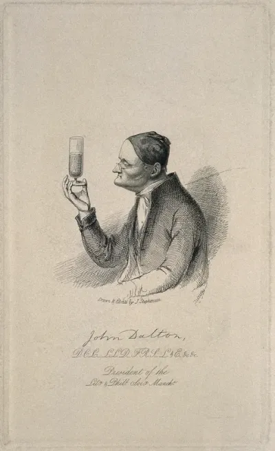 John Dalton. Etching by J. Stephenson after himself