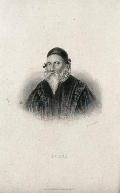 John Dee. Line engraving by W. Greatbach, 1842