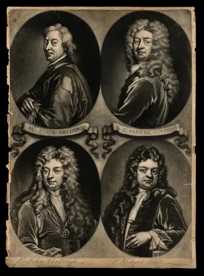 John Dryden, Samuel Garth, John Vanbrugh, and Richard Steele