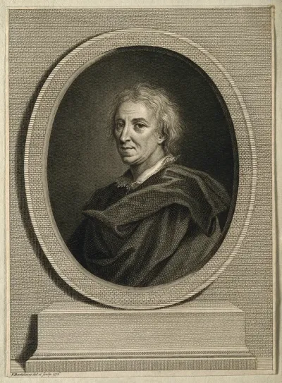 John Evelyn. Line engraving by F. Bartolozzi, 1776, after himself