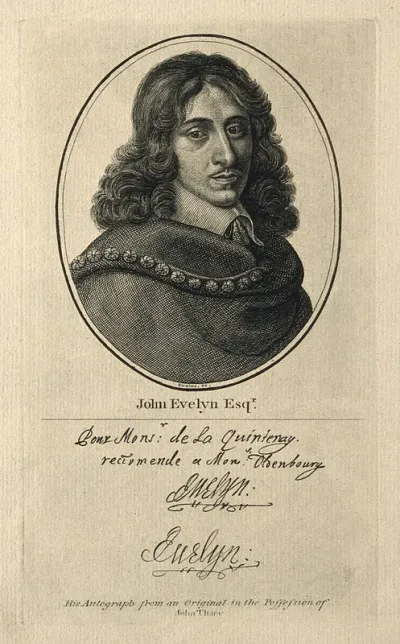 John Evelyn. Line engraving by J. Swaine