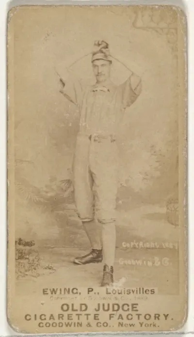 John Ewing, Pitcher, Louisville Colonels, from the Old Judge series (N172) for Old Judge Cigarettes