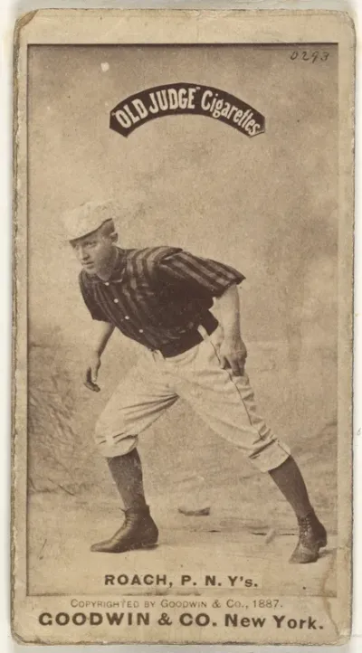 John F. Roach, Pitcher, New York, from the Old Judge series (N172) for Old Judge Cigarettes