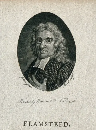John Flamsteed. Line engraving by A. Birrell, 1795, after T. Gibson, 1712