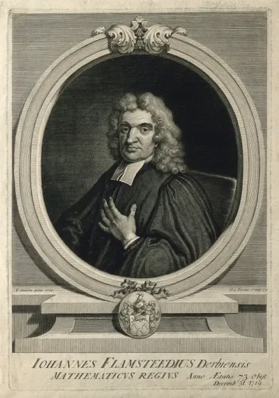 John Flamsteed. Line engraving by G. Vertue, 1721, after T. Gibson, 1712
