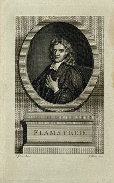John Flamsteed. Line engraving by Joseph Baker after T. Gibson, 1712